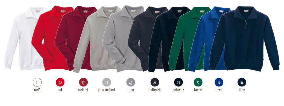 Farben Zip Sweat